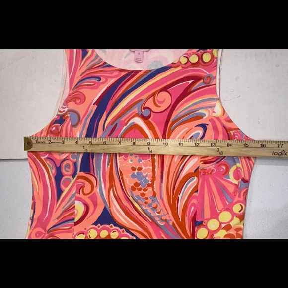 Lilly Pulitzer Multi Reef Retreat Whiting Shift Dress Stretch Terry Knit XS - Picture 3 of 12